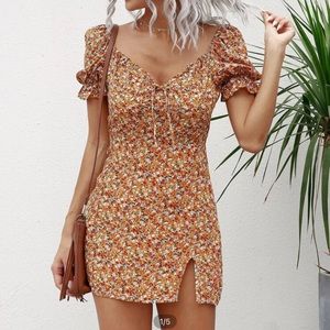 Floral print mini dress